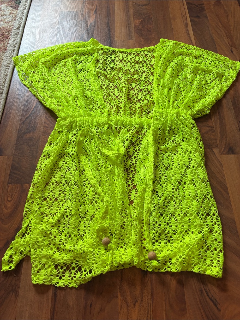 SHEIN Neon Yellow Crochet Beach Cover-Up